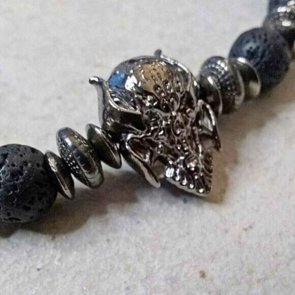 Alien Warrior Skull - Rugged Men's Bracelet! Gamers Vikings ~ Men's Gift Ideas!